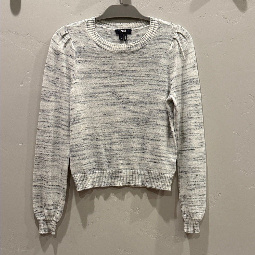 PAIGE Women's Cream and Gray Lightweight Sweater